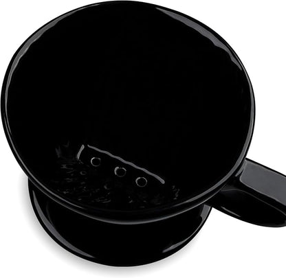 hailanbao Handmade Pour Over Ceramic Coffee Dripper - Authentic Brewing Experience for Camping, Office, and Home (Black)