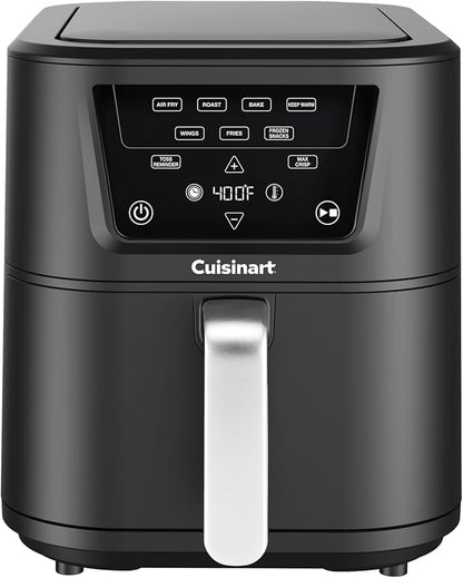 Cuisinart CompactMax 8-Quart Basket Air Fryer for Large Family Meals, Compact Ceramic Countertop Fits a 4.5-lb Chicken, 4-in-1 Air Fry, Roast, Bake & Keep Warm, Easy-Clean Dishwasher-Safe, AIR-210