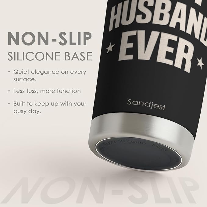 SANDJEST 20oz Insulated Tumbler for Husband, Stainless Steel Travel Mug with Lid, Best Husband Ever Coffee Cup for Men, Boyfriend Birthday Christmas Valentine