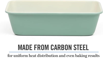 Martha Stewart Gallen 9 Inch Nonstick Carbon Steel Loaf Pan – Teal, Durable Bakeware for Even Baking and Easy Release