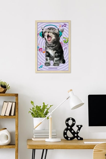 Keith Kimberlin - Kitten - Singing Wall Poster, 22.4L" x 14.7W", Blonde Framed Version