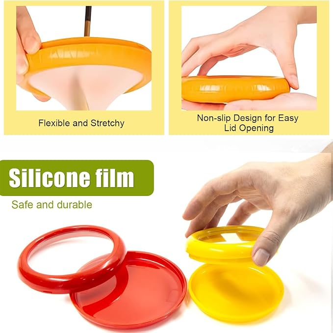 Reusable Fruit and Vegetable Storage Containers Lemon Keeper Tomato Holder Silicone Food Savers Fresh Stretch Pod for Fridge 2 Pack