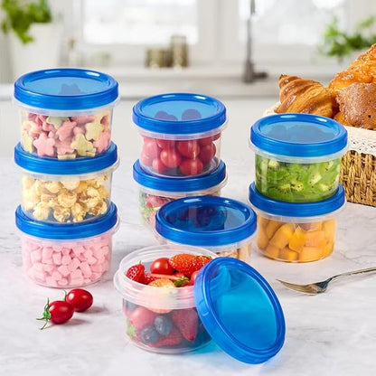 Soelomu 16 oz Freezer Storage Containers with Twist Top Lids, 10 Pack Reusable Meal Prep Containers Plastic Stackable Food Storage Containers for Sauce Salad Leftover Oats