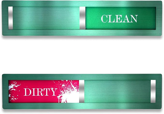 Dishwasher Magnet – Red & Green Clean Dirty Sign, 304 Stainless Steel with Adhesive Tape, Easy Slide for Kitchen Decor & Home Organization Gift (S106)