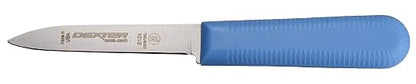Dexter Russell S104SC-3RWC Sani-Safe 15423 Paring Knife Set, 3-1/4" Scalloped Edge DEXSTEEL High Carbon Stain-Free Steel Blade, Non-Slip Red, White and Blue Polypropylene Handles, 3 Pack, Made in USA