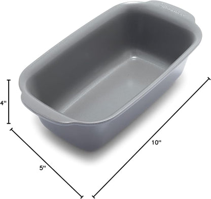 GreenPan Premiere Ovenware Healthy Ceramic Nonstick 1 lb. Loaf Baking Pan, PFAS-Free, Warp-Free Bakeware, Durable Quick Heating, Oven & Broiler Safe to 600F, Dishwasher Safe, Gray