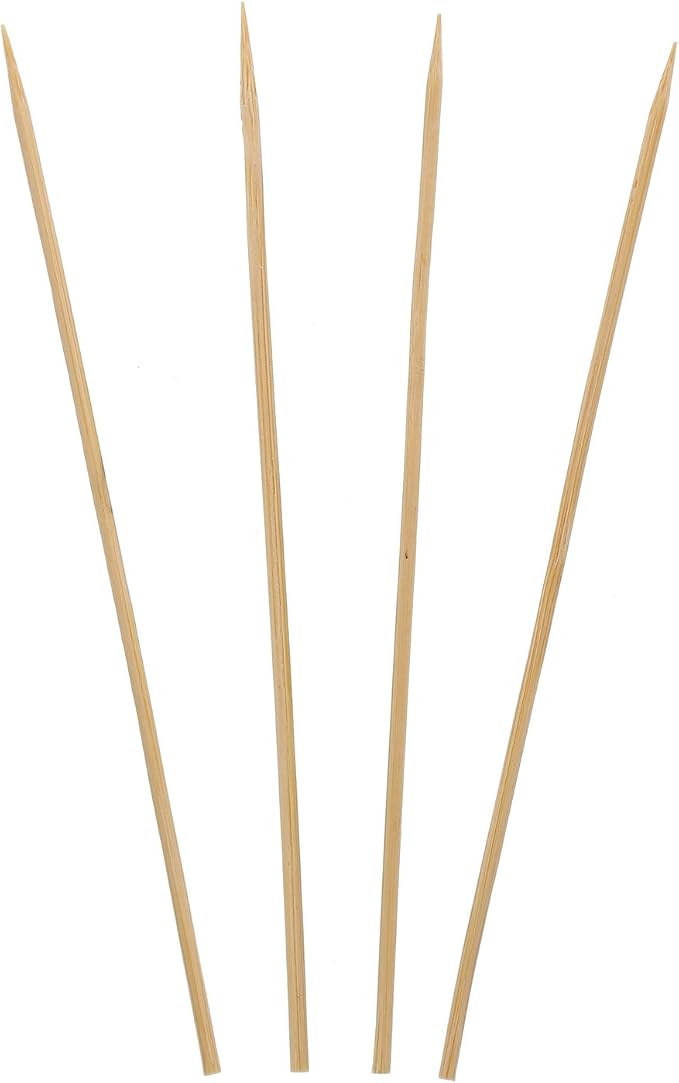 Royal 6 Inch Disposable Bamboo Skewers, Round, for Grilling Meat, Satays, and Skewered Vegetables, Package of 100