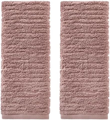 SKL Home CloudSoft Hand Towel Set, 2-Piece, 100% Cotton Luxury, Clay