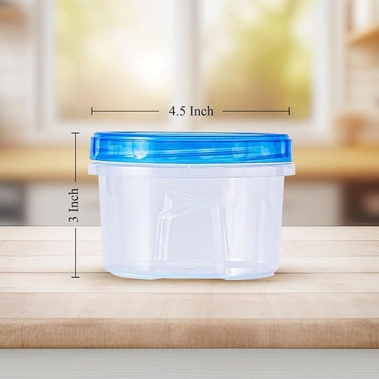 RFAQK 24 PCS Freezer Storage Containers with Lids-12 Plastic 16 oz Deli Containers with 12 Screw Lids-Freezer Containers for Soup with Twist Top Lids-Reusable Plastic Box for Lunch, Gym, Travel