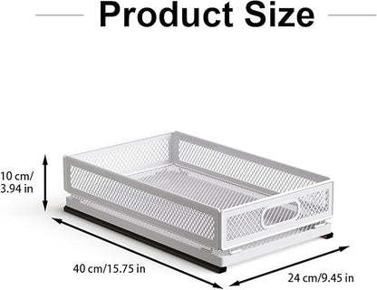 Pull Out Cabinet Organizer, Slide Out Drawers Fixed with Adhesive Nano Film, Pantry Shelves Sliding Drawer Storage Organization for Kitchen/Bathroom/Bedroom (15.7*9.4*3.9inch/40*24*10cm)