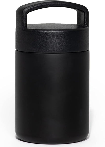WeeSprout Insulated Stainless Steel Lunch Thermos, Soup Bottle for Hot & Cold Foods, 12 oz Jar for Children, Kid-Friendly Handle, Leakproof Container, Termos Para Comida Caliente (Black)