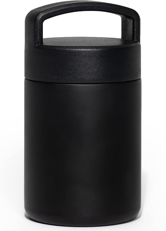 WeeSprout Insulated Stainless Steel Lunch Thermos, Soup Bottle for Hot & Cold Foods, 12 oz Jar for Children, Kid-Friendly Handle, Leakproof Container, Termos Para Comida Caliente (Black)