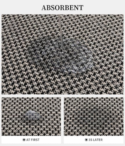 YIHOUSE Black Bathroom Rugs Sets 5 Pieces,Thin Bath Mat Quick Dry