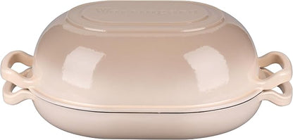 VORRINGARD Enameled Cast Iron Sourdough Bread Oven, Dutch Oven, Loaf Cast Iron Bread Pan for Homemade Bread Baking, Meatloaf Pan with Lid, 7QT, Latte