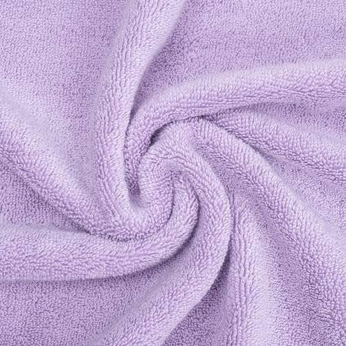 American Soft Linen Salem Washcloth Sets, 4 Piece Luxury 600 GSM 100% Cotton Washcloths for Bathroom, 13x13 inches Washrags Premium Quality Hand Face Towels, Lilac