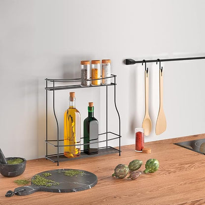 Metaltex Spice Rack, TouchTherm Coating, Black, 35x12x37 cm