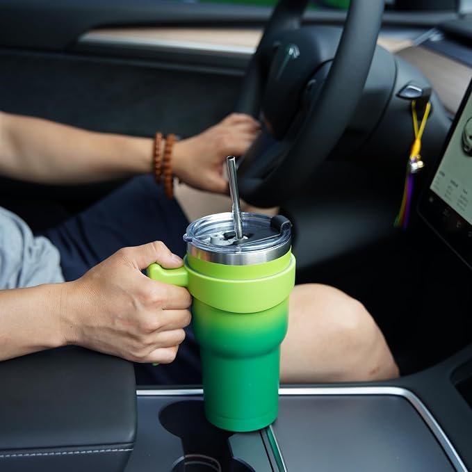 BJPKPK 40 oz Tumbler With Handle Stainless Steel Insulated Tumblers With Lid And Straw For Men,Indigo Black