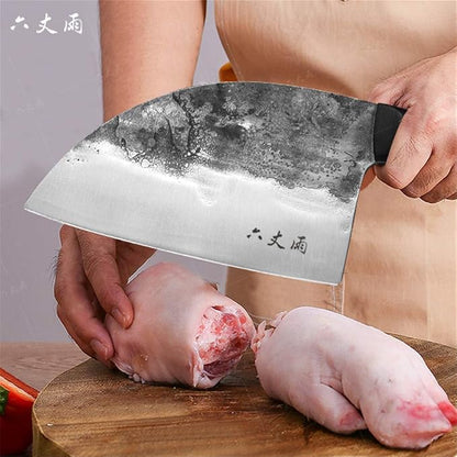 Forging Serbian Chef Knife Chopping Knives Full Tang High Carbon Clad Steel Almasi Butcher Cleaver for Kitchen Outdoor BBQ Camping Birthday Christmas Gift Men