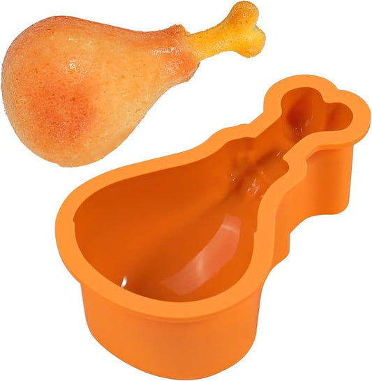 KOLUTI Dog Birthday Cake Silicone Mold, Chicken Drumstick Shape Treat DIY Baking Pan Maker, Nonstick Food Grade Tray for Pets, Fun Gift Dogs Lover, 6.1 x 3.7 x 2.4 inches