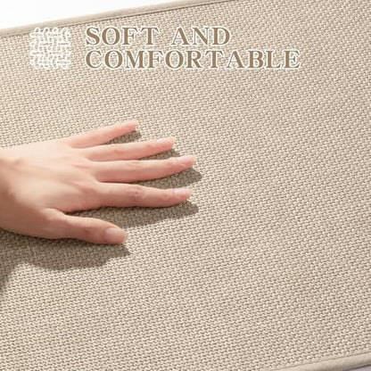 chakme Bathroom Rugs Mat 36x25, Ultra Thin Non Slip Bath Mat Large Quick Dry Absorbent Bath Mat for Bathroom Floor, (Light Beige, 36"x25")