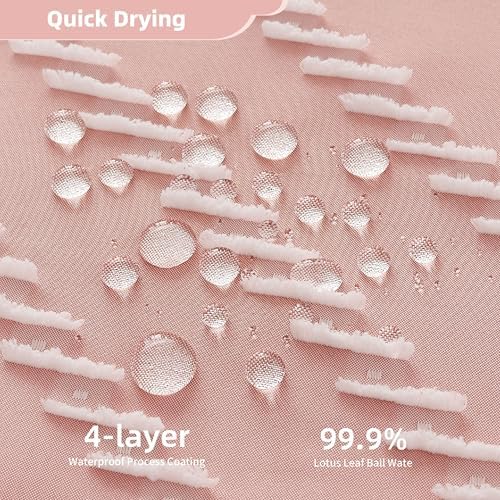 Siiluminisoy Pink Boho Shower Curtain White Tassel Woven Fabric Cute Shower Curtain 60 x 72 Modern Farmhouse Textured Tufted Chevron Striped Minimalist for Bathroom