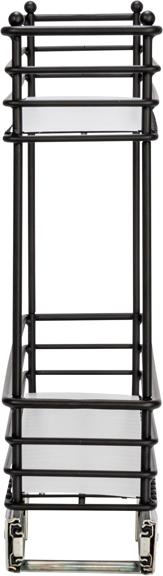 Household Essentials Glidez Under Cabinet 2‑Tier Pull‑Out Storage Organizer with Removable PEVA Liners, Matte Black