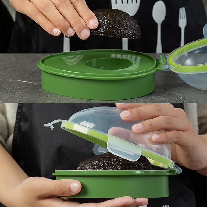 Avocado Storage Container, Reusable Avocado Saver Holder, Individual Avocado Saver Keeper, Keep Avocado Fresh Storage Box for Refrigerator (1 Pack, Green)