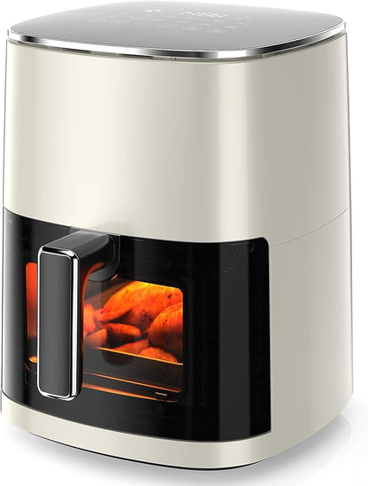 NEWBULIG Air Fryer 6.34 Quarts, Airfryer with Visual Window, 400℉ Fast Heating Air Fryers Oven with Timer, Auto-Off, Non Toxic & Non Stick, Multiple 12 Modes for Roast, Bake, Dehydrate, Fry, Reheat