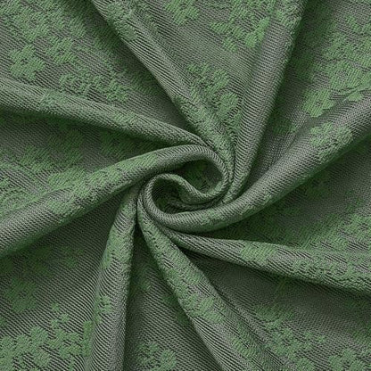TUDECO Green Stall Shower Curtain with Attached Valance, 36'' x 72''