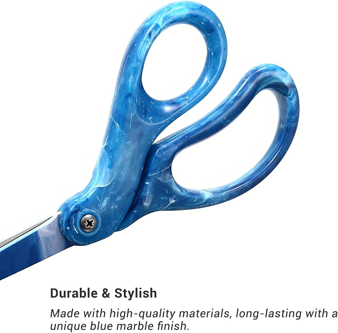 LIVINGO Scissors All Purpose - 8" Sharp Heavy Duty Shears for Office Crafting DIY Cutting Paper, Fabric, Stainless Steel, Comfort Grip, Gradient Blue