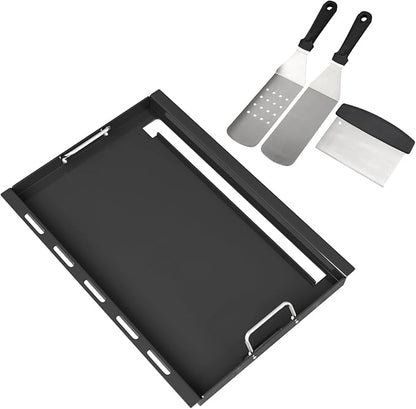 Full Size Griddle Insert with Spatula Set for Home Depot Nexgrill 5 Burner 720-0888 720-0888N, Flat Top Plate Replacement Parts for Nexgrill 4 Burner 720-0830 720-0830H Gas Grill Models, Carbon Steel