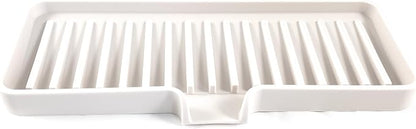 Silicone Soap Dish Tray and Sponge Holder with Drain Chute, Rectangular, Kitchen and Bathroom Sink Organizer (Vanilla Cream, 9"x3.5")
