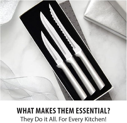Rada Cutlery Cooking Essentials Gift Set (S49), 3-Piece Knife Set, Stainless Steel Blades, Silver Handle