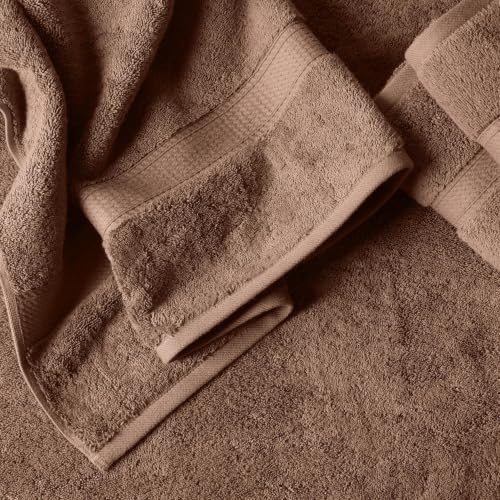 Superior Egyptian Cotton Plush & Absorbent, Bath Towel Set of 4, Chocolate