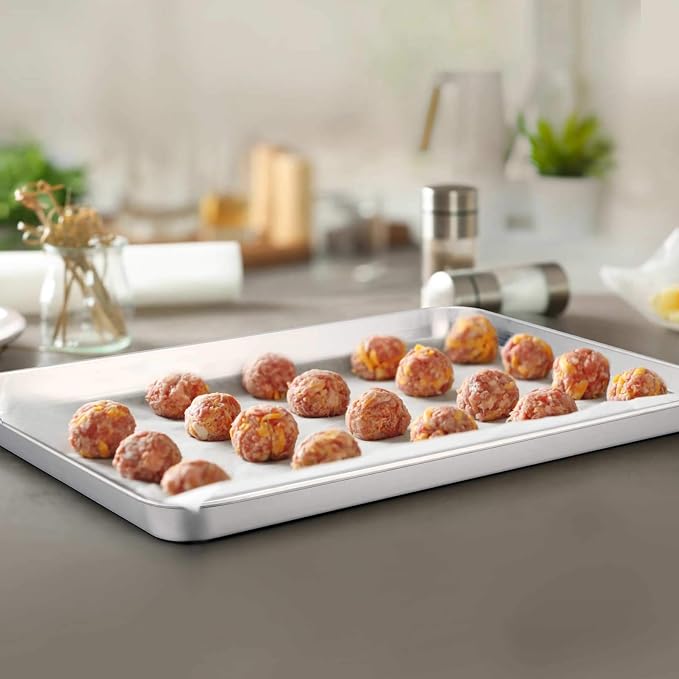 TeamFar Baking Sheet with Rack Set (2 Pans + 2 Racks), 16 x 12 x 1 Inch, Stainless Steel Baking Pan Cookie Sheet with Cooling Rack for baking, Non Toxic & Healthy, Easy Clean & Dishwasher Safe