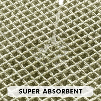 MIULEE Set of 2 Waffle Bathroom Rugs Boho Bath Mat Sage Green 20x32 Inch