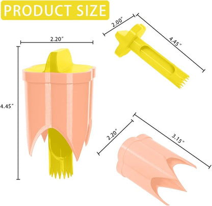 Pepper Corer, 2 in 1 Red Bell Pepper Seed Corer Remover Tool, Fruit & Vegetable Corers Quick Cave Tools for Jalapeno Cutter Deseeder, Yellow Orange, 2 PCS