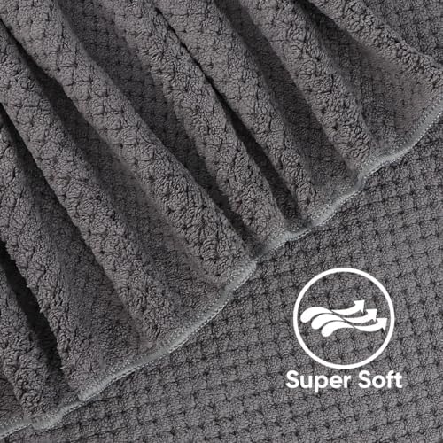 HOMEXCEL 8PK Bath Towel Set, Soft Absorbent, 2 Bath, 2 Hand, 4 Wash, Grey