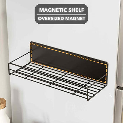SpaceAid 4 Pack Magnetic Spice Rack with 48 Spice Jars, 400 Spice Labels and Funnel, Space Saving Refrigerator Fridge Oven Shelf Organizer