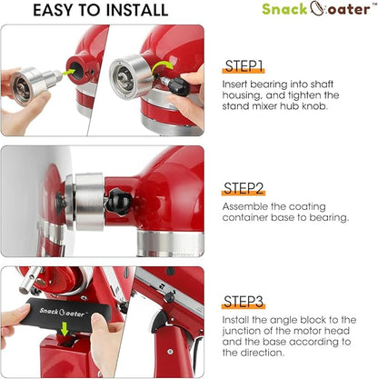 Aieve Snack Coater Compatible with KitchenAid Tilt-Head Stand Mixer, Chocolate Coating Attachment for Freeze-Dried Strawberries,Almonds,Pistachios & Nuts, Home & Commercial Use,Gift for Father's Day
