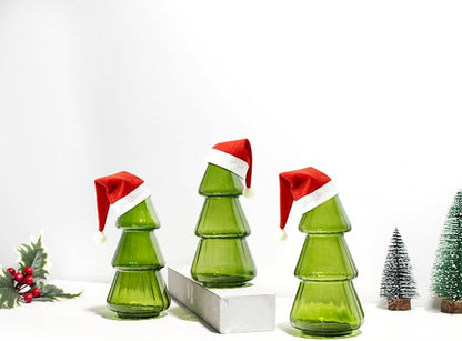 XXXFLOWER 3Pcs Tree-Shaped Glass Planter Christmas Tree Decorations for Tabletop Hydroponics Home Office Garden Green Propagation Station Vase for Flowers Gifts for Plant Lovers（Plant NOT Included）