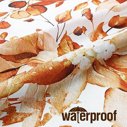 Gibelle Orange Eucalyptus Shower Curtain, Watercolor Floral Print, 36x72