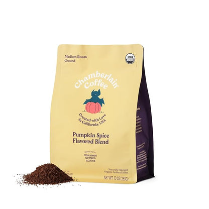Chamberlain Coffee Organic Medium Roast Coffee Blend - Ground - Smooth & Balanced w/Milk Chocolate, Roasted Peanuts, Brown Sugar & Graham Cracker Notes, Perfect for Everyday Moments - 10 oz