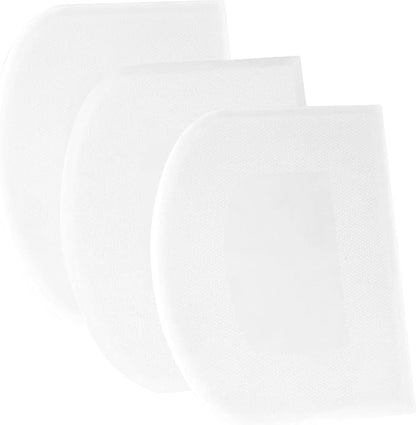 SURDOCA Dough Scraper Bench Scraper - 3P 11.8x7.3" Plastic Flexible Bowl Scraper, Sharp Edge & Angles Cake Scraper. Non-Slip Bakeware Decorating Tools Sculpting & Modeling Tools - Pure White
