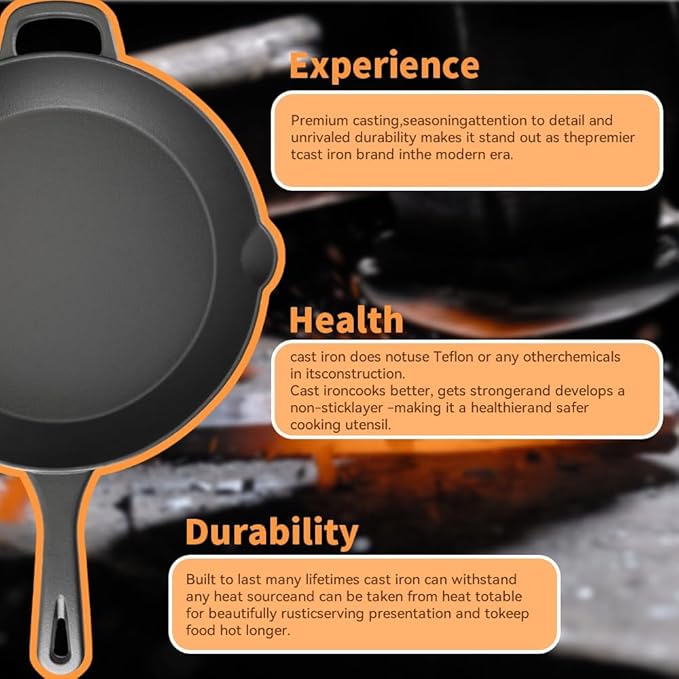 Cast Iron Skillet Set, 8" + 12" | Pre-Seasoned