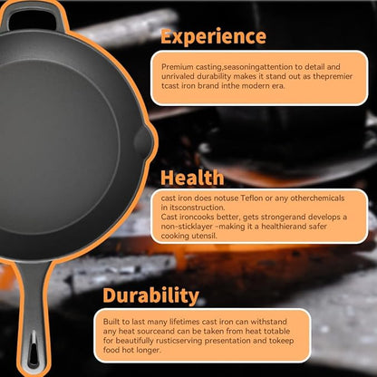 Cast Iron Skillet Set, 8" + 12" | Pre-Seasoned