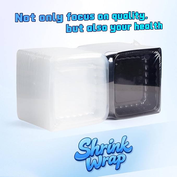 YANGRUI 45-Pack 38 oz 9.5" Commercial Container, Shrink-Wrapped No Pre-Wash | Single Compartment, Heavy-Duty Anti-Fog Lid, Leakproof Microwave Safe BPA-Free PP, for Buffet, Banquet & Hot Holding