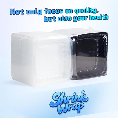 YANGRUI 45-Pack 38 oz 9.5" Commercial Container, Shrink-Wrapped No Pre-Wash | Single Compartment, Heavy-Duty Anti-Fog Lid, Leakproof Microwave Safe BPA-Free PP, for Buffet, Banquet & Hot Holding