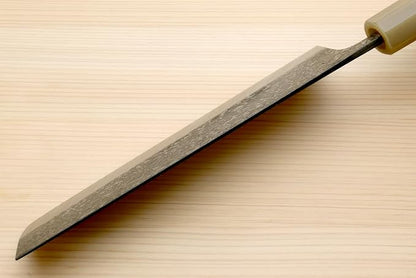 Yoshihiro Black-Forged High Performance SLD Damascus Steel Nakiri Vegetable Knife (7" (180mm), Ironwood Handle) (with Saya)