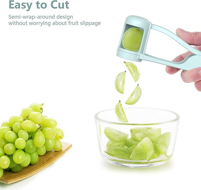WhiteRhino Grape Cutter Grape Slicer for Toddlers,Grape Cherry Tomato Strawberry Cutter Quarter Slicer tool For Vegetable Fruit Salad Cake Decoration,Stainless Steel kitchen Gadget Fruit cutter